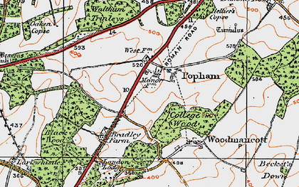 Old map of Bellevue Plantation in 1919