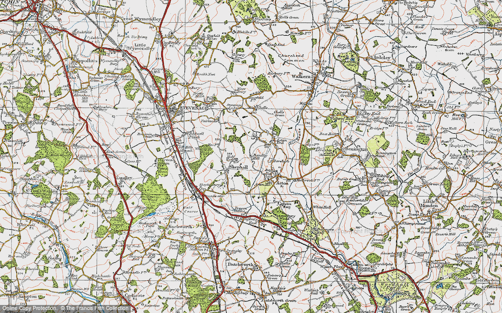 Old Map of Poplars, 1920 in 1920