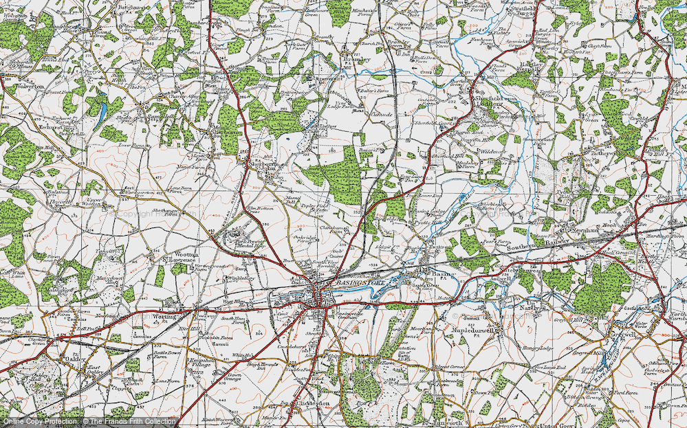 Old Map of Popley, 1919 in 1919