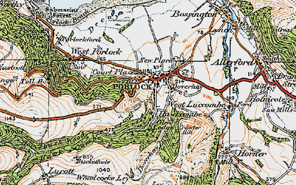 Old map of Porlock in 1919