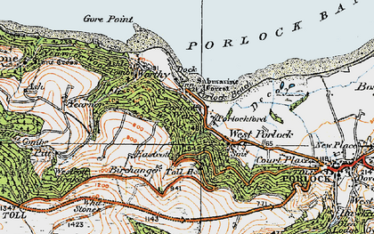 Old map of Porlockford in 1919