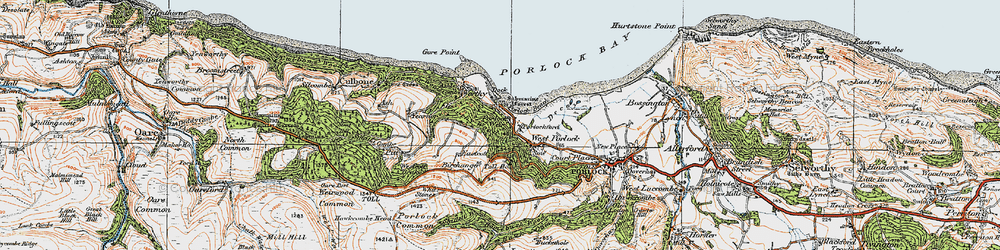 Old map of Porlockford in 1919