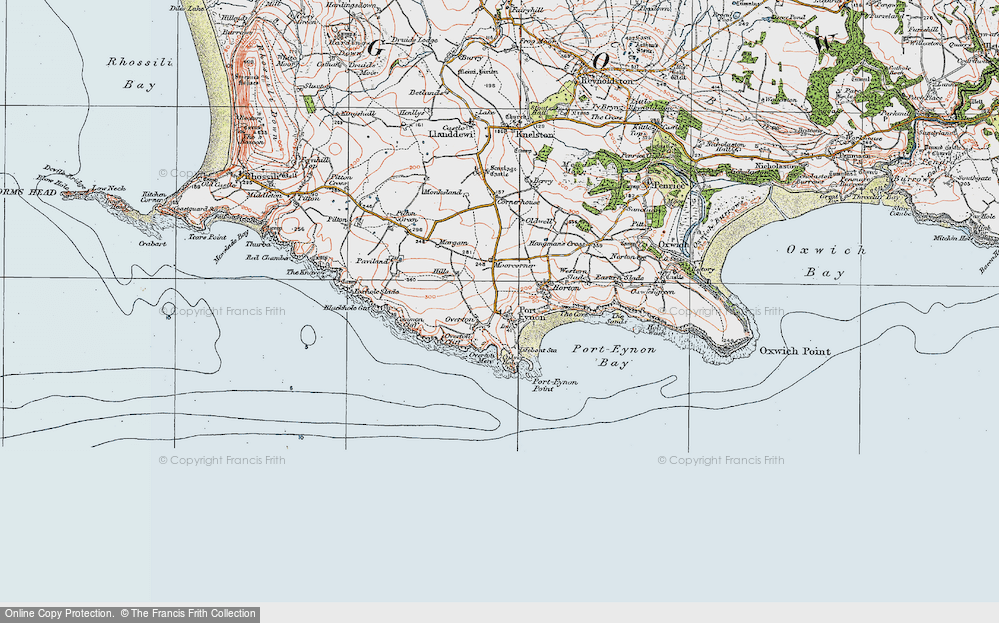 Old Map of Port-Eynon, 1923 in 1923