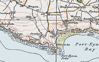 Old map of Port-Eynon in 1923