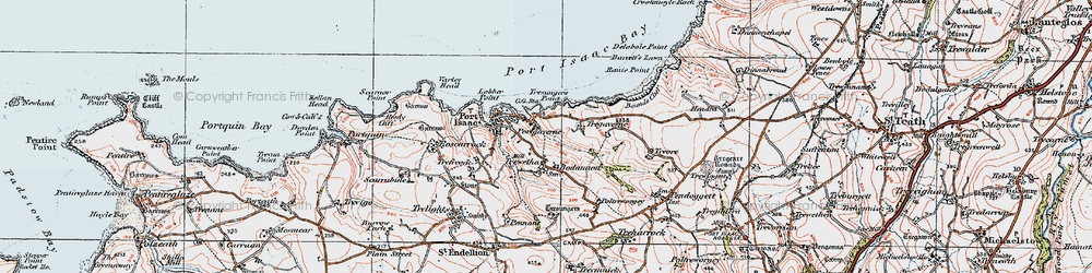 Old map of Port Gaverne in 1919