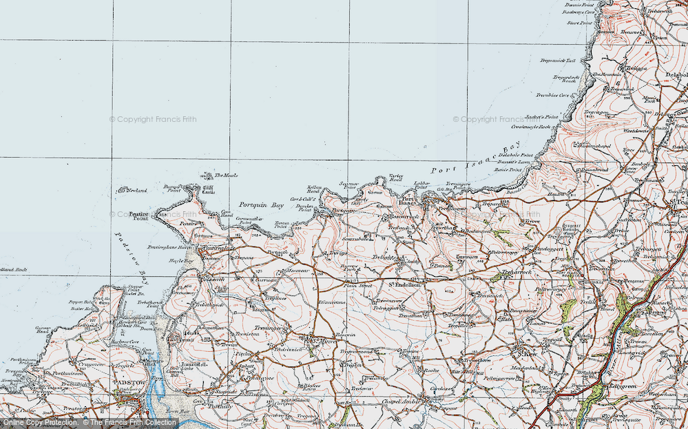 Old Map of Historic Map covering Doyden Point in 1919