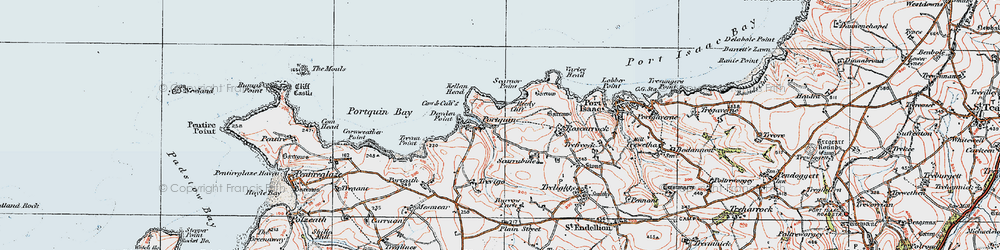 Old map of Port Quin in 1919
