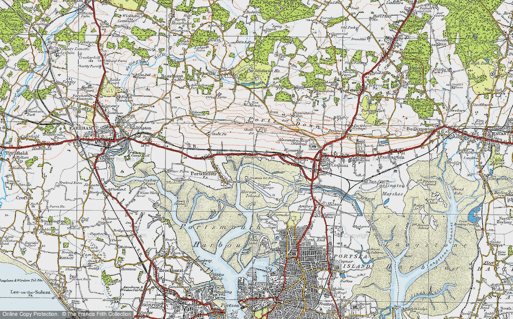 Old Map of Port Solent, 1919 in 1919