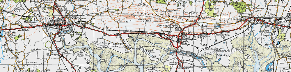 Old map of Port Solent in 1919