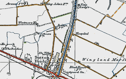 Old map of Wingland Marsh in 1922