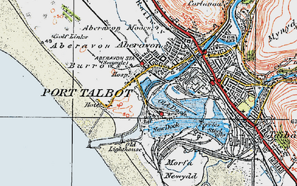 Old map of Port Talbot in 1922