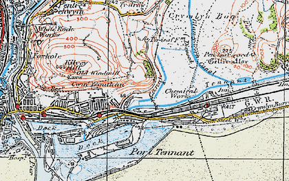Old map of Port Tennant in 1923