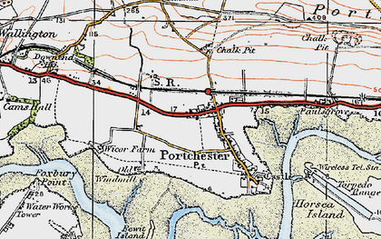 Old map of Portchester in 1919
