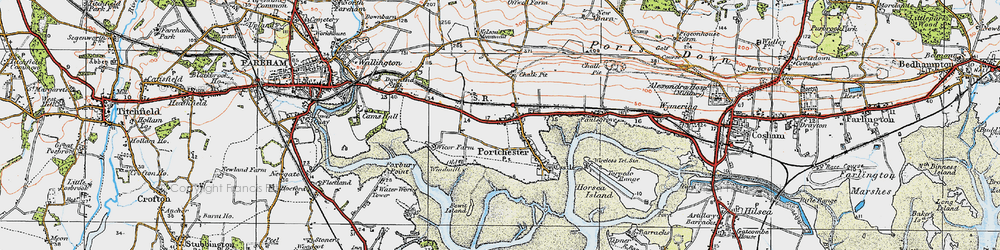 Old map of Portchester in 1919