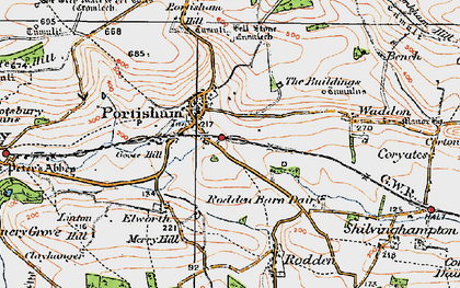 Old map of Portesham in 1919