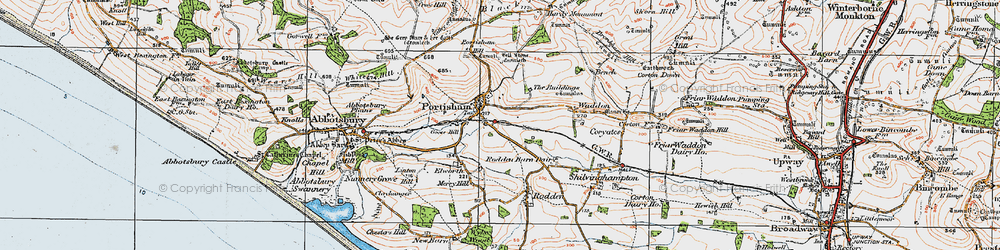 Old map of Portesham in 1919