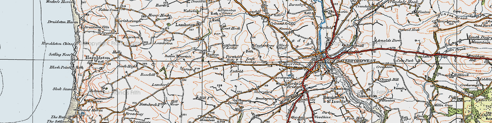 Old map of Portfield Gate in 1922