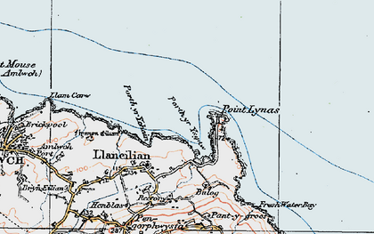 Old map of Porth Eilian in 1922