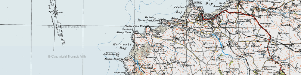 Old map of Porth Joke in 1919