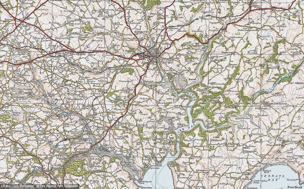 Old Map of Porth Kea, 1919 in 1919