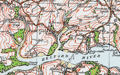 Old map of Port Navas in 1919