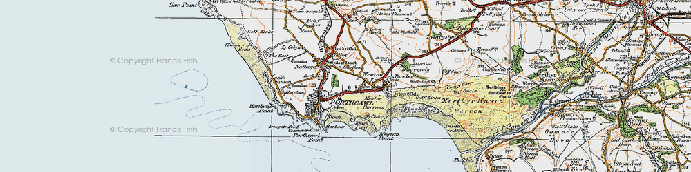 Old map of Porthcawl in 1922