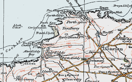 Old map of Portheiddy in 1922