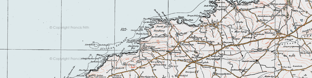 Old map of Portheiddy in 1922