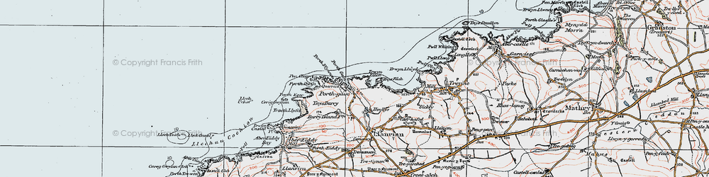 Old map of Porthgain in 1922