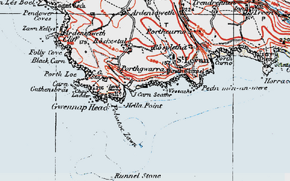 Old map of Black Carn in 1919