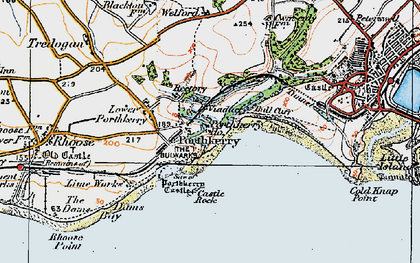 Old map of Porthkerry in 1922