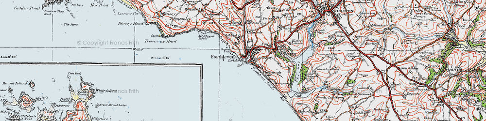 Old map of Porthleven in 1919