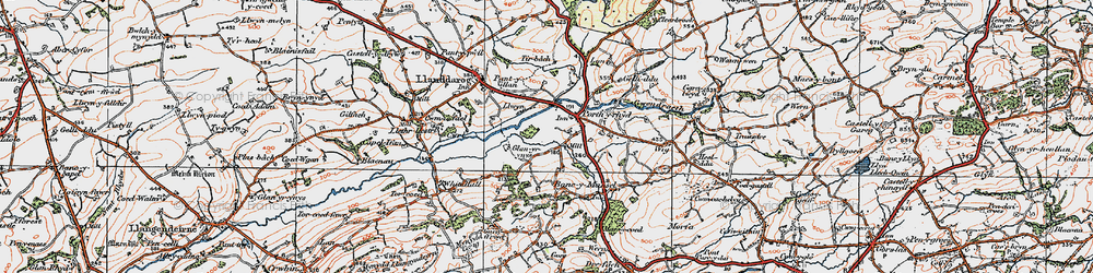 Old map of Porthyrhyd in 1923