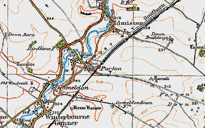 Old map of Porton in 1919