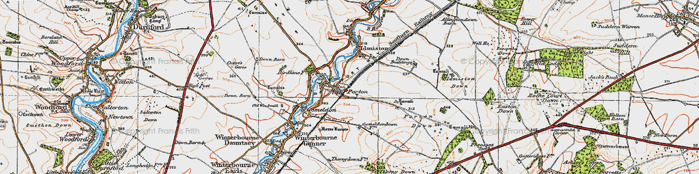 Old map of Porton in 1919