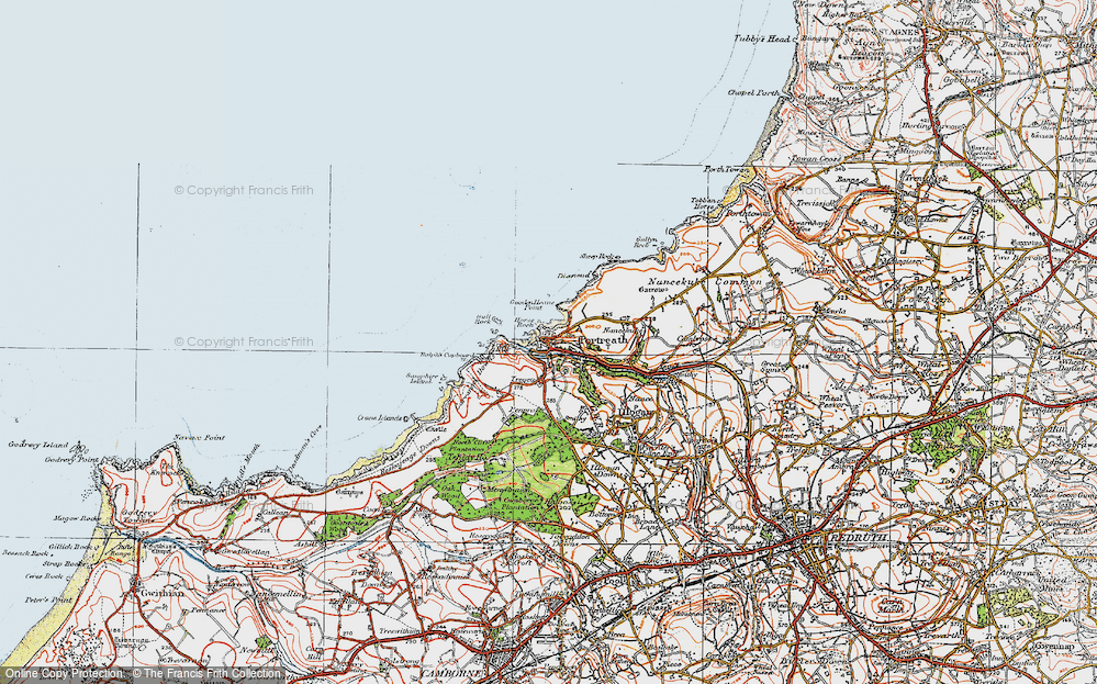Old Map of Portreath, 1919 in 1919