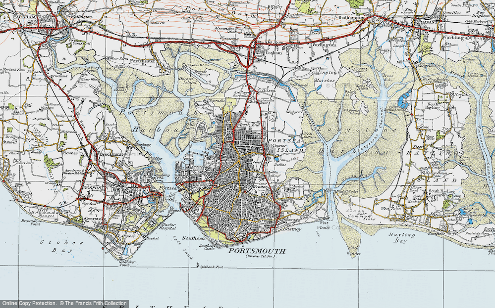 Old Map of Portsea Island, 1919 in 1919