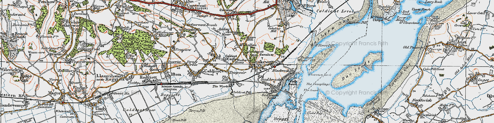 Old map of Sudbrook in 1919
