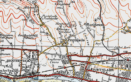 Old map of Portslade in 1920