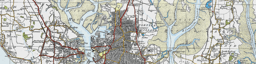 Old map of Portsmouth in 1919