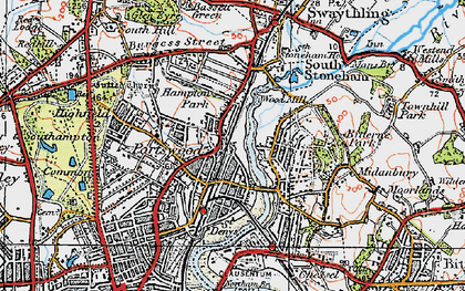 Old map of Portswood in 1919