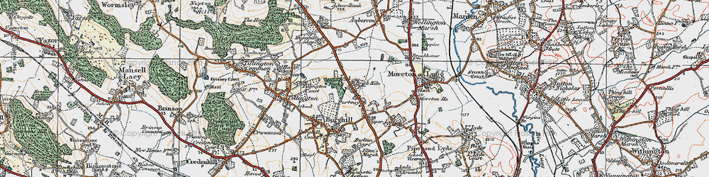 Old map of Burlton Court in 1920
