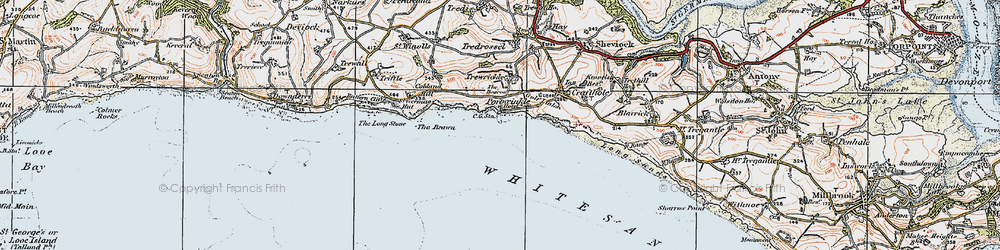 Old map of Brawn, The in 1919