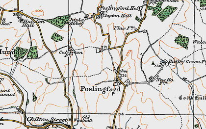 Old map of Poslingford in 1921