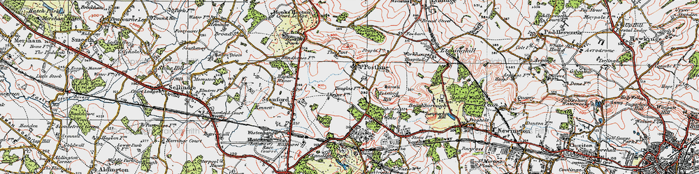 Old map of Postling in 1920