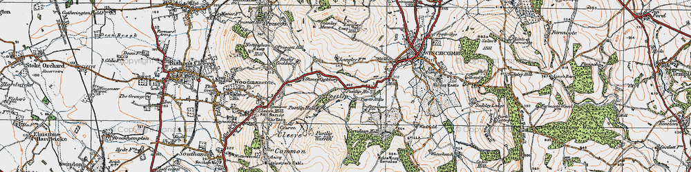 Old map of Postlip in 1919