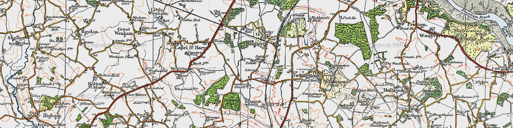 Old map of Bentley Park in 1921