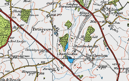 Old map of Battlesden Park in 1919