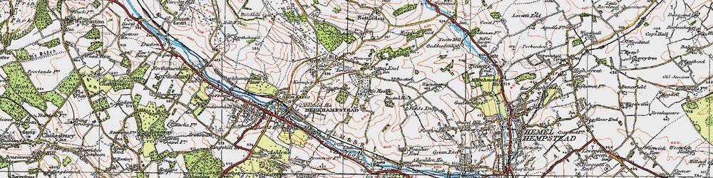 Old map of Potten End in 1920