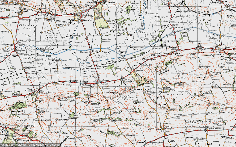 Old Map of Historic Map covering Allison Wold Fm in 1925